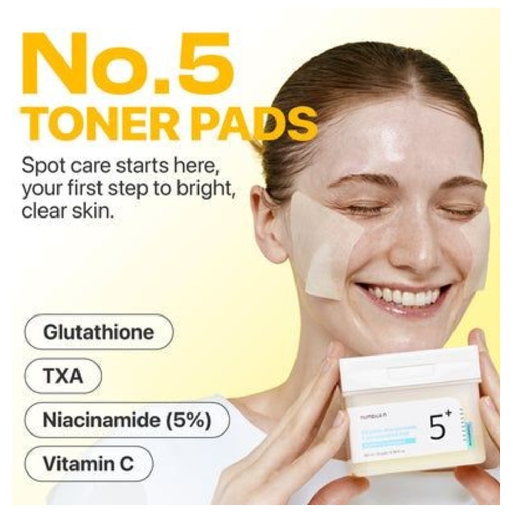 Numbuzin - No.5+ Glutathione Vitamin Concentrated Toner Pads - 70 Pcs