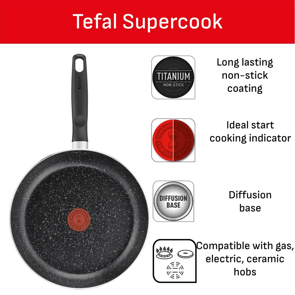 Tefal - Dark Stone Non-Stick Cookware Set - Black - 11 Pc Set