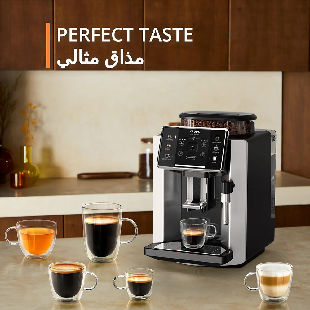 Krups - Sensation C90 Automatic Coffee Machine - Black/Silver