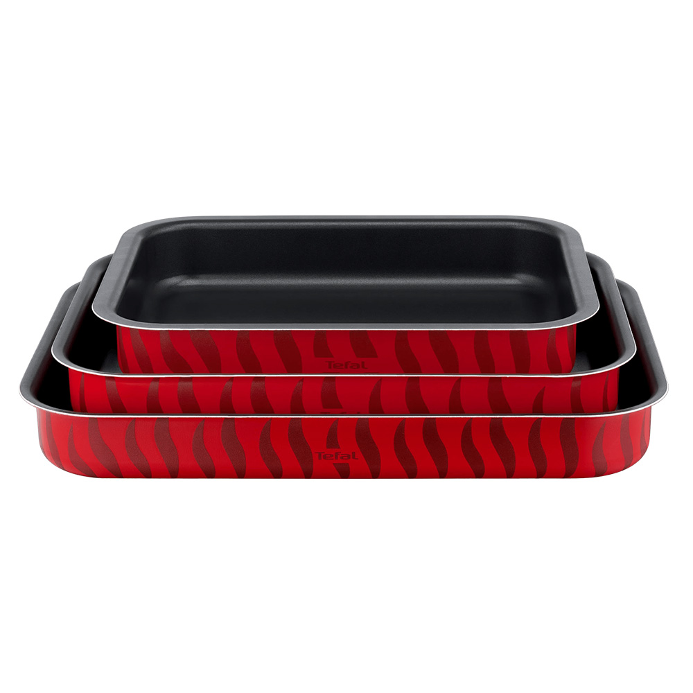 Tefal - Les Specialistes Oven Tray - Red - Large - 3 Pc Set