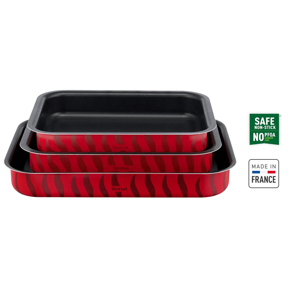 Tefal - Les Specialistes Oven Tray - Red - Large - 3 Pc Set