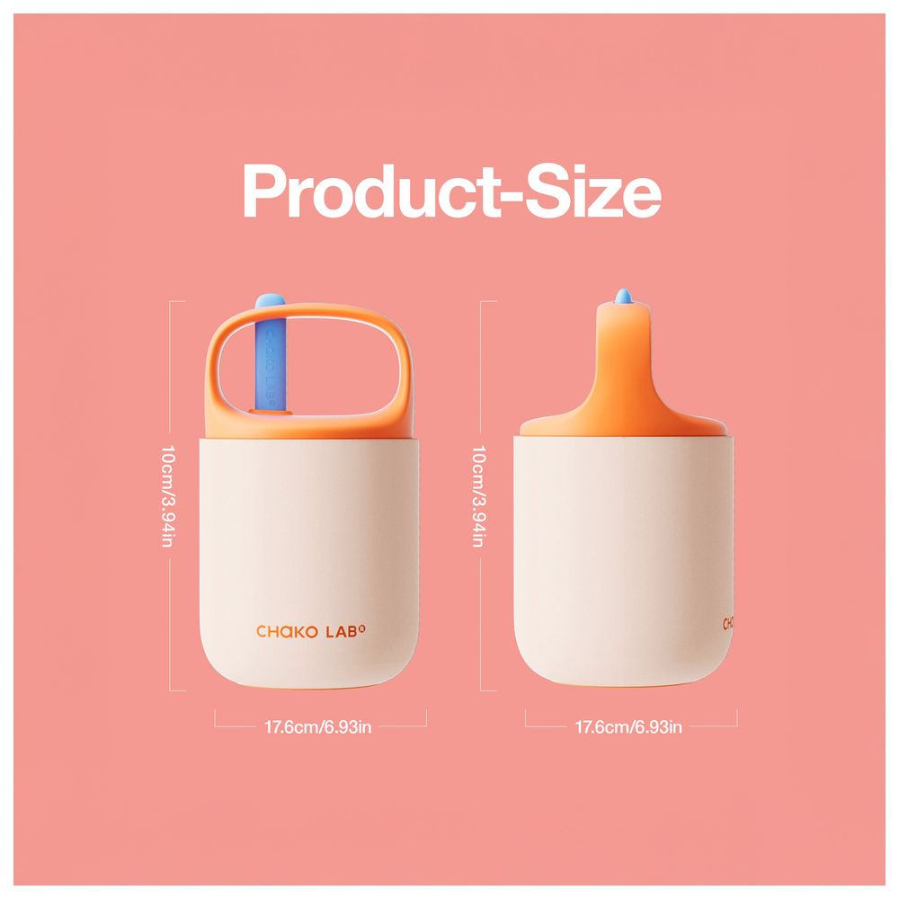 Chako Lab - Stainless Steel Baobao Cup - 450 ml - Pink/Orange