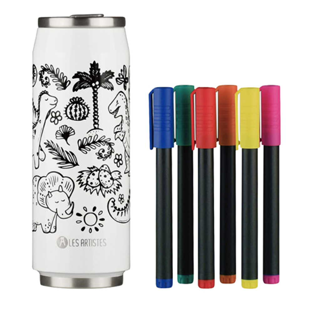 Les Artistes - Insulated Can Creative Color Set - Dino Mat - 500 ml