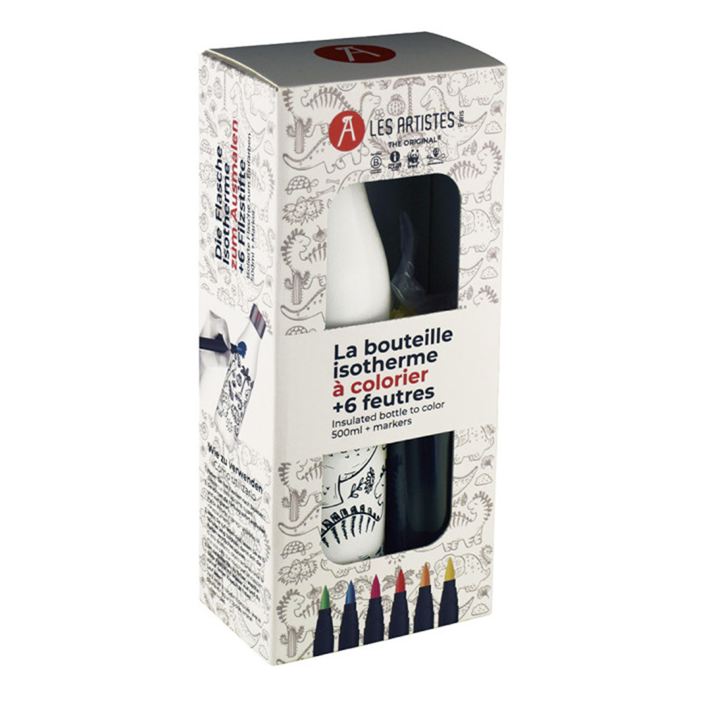 Les Artistes - Insulated Can Creative Color Set - Dino Mat - 500 ml