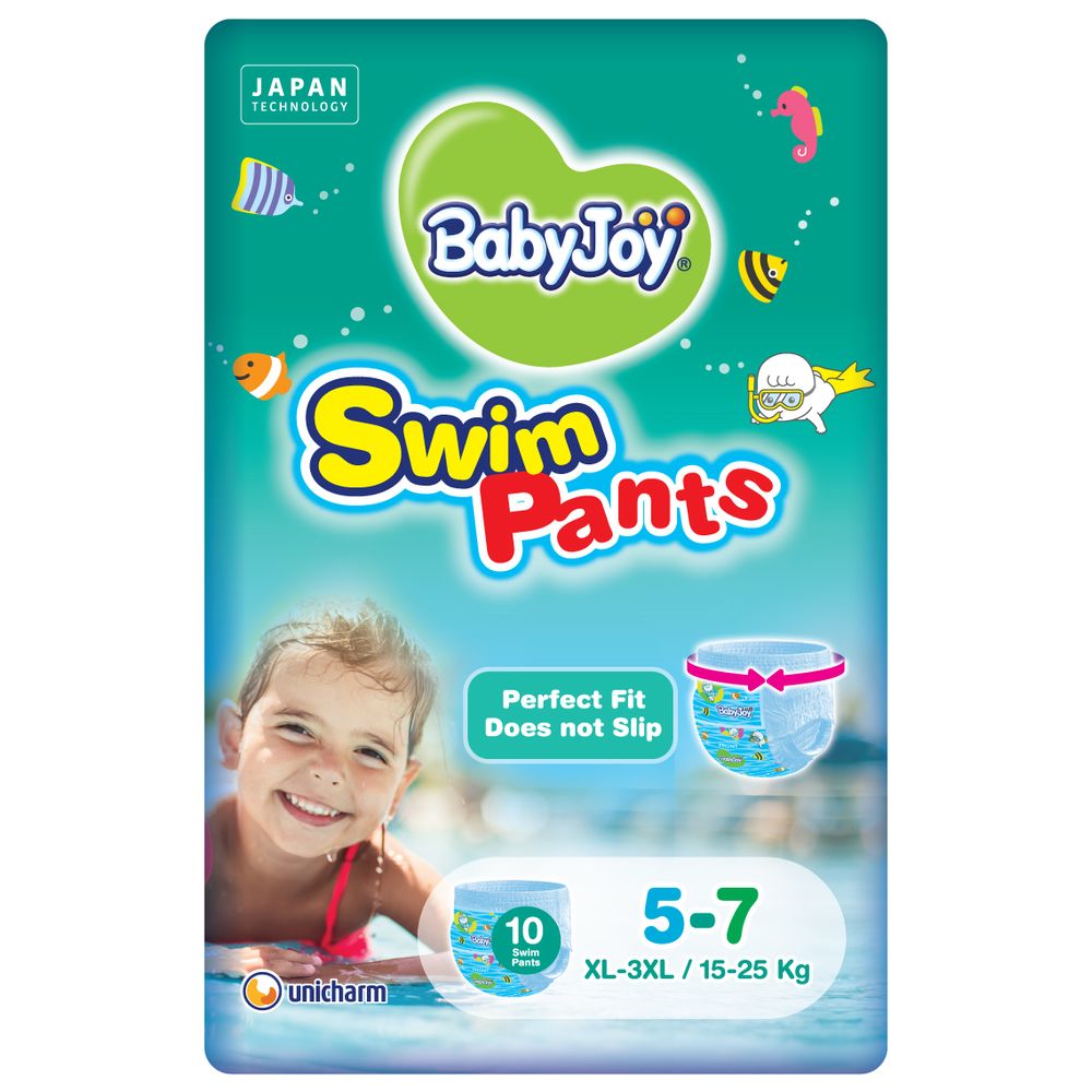 BabyJoy - Swim Diaper Pants - Size 5-7, XL-3XL, 15-25 Kg - 10 Count