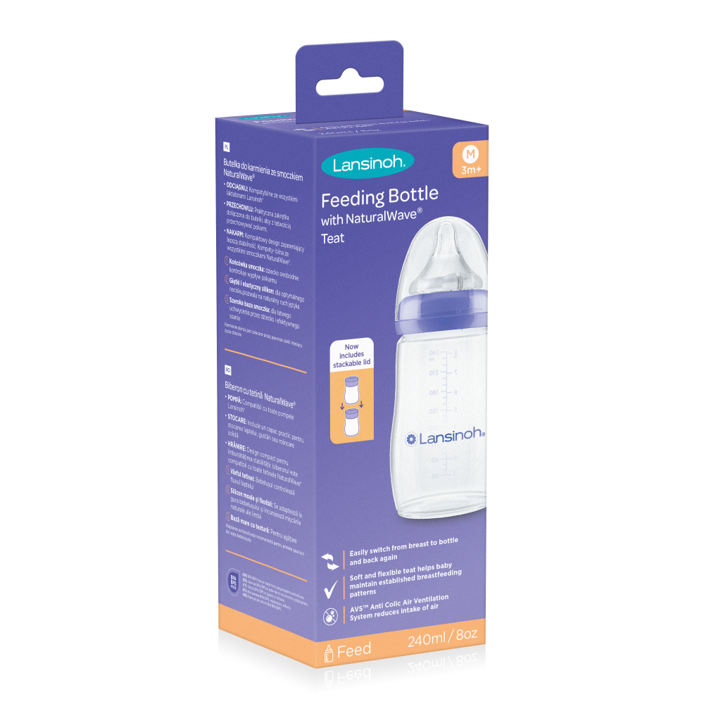 Lansinoh - Feeding Bottle 240ml With Natural Wave Teat