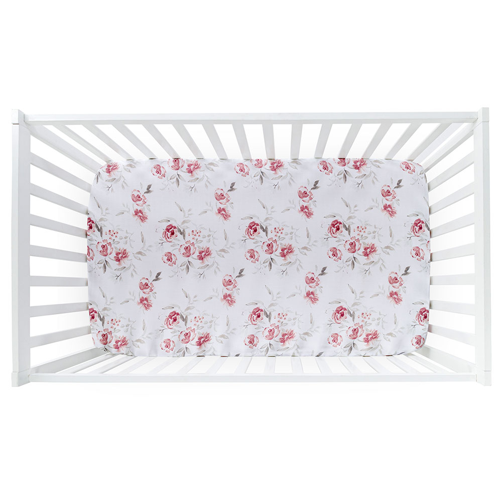 Nini Crib Fitted Sheet - Blush Rose