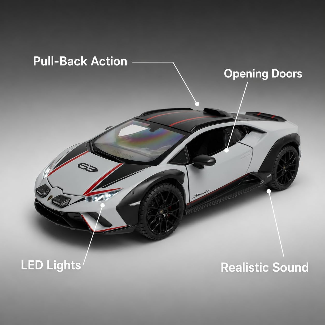 HMB - Lamborghini Huracan Sterrato 1:24 Die-Cast Model Car - Gray