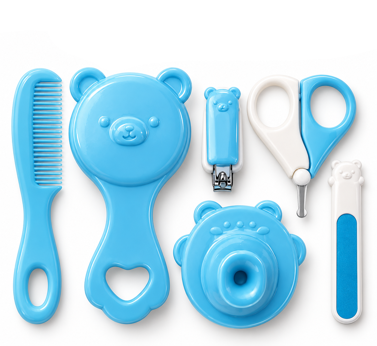Little Beginnings 6pc Baby Care & Grooming Tool Set - Blue & White