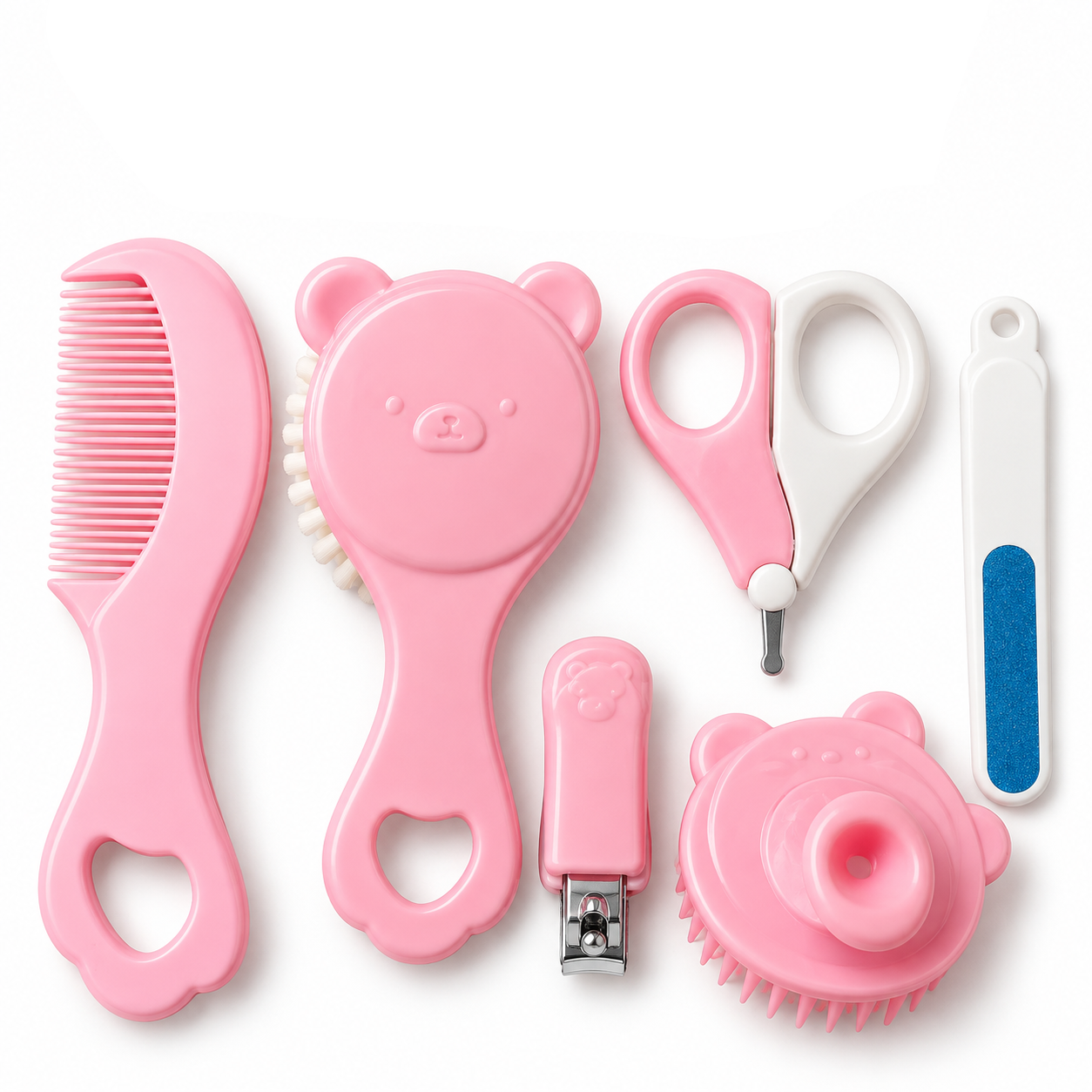 Little Beginnings 6pc Baby Care & Grooming Tool Set - Pink & White