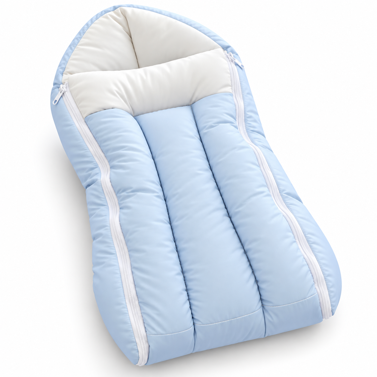Little Beginnings Padded Baby Sleeping Bag With Side Zippers - Blue