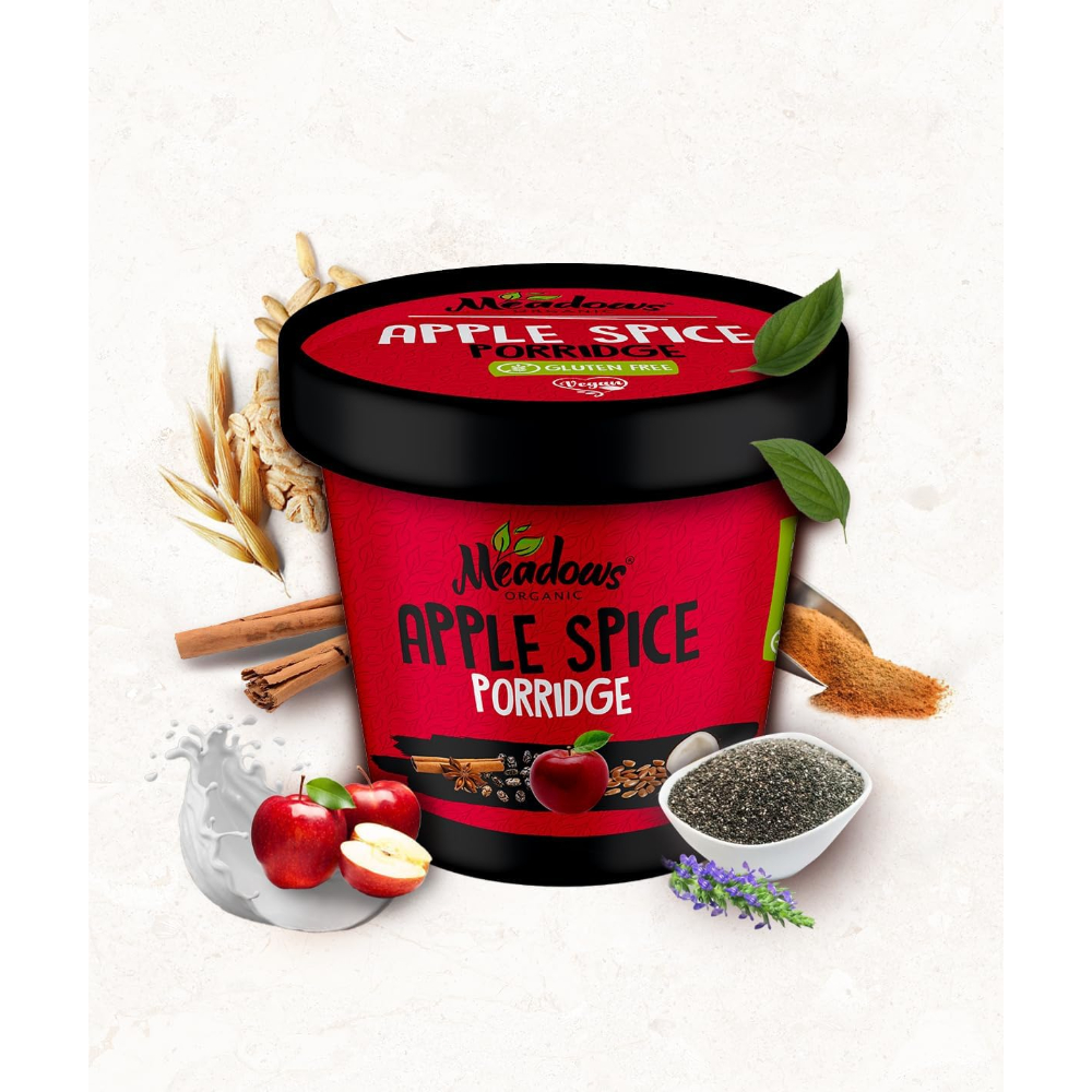 Meadows Organic - Apple Spice Porridge - 12 Pcs - 60 gm