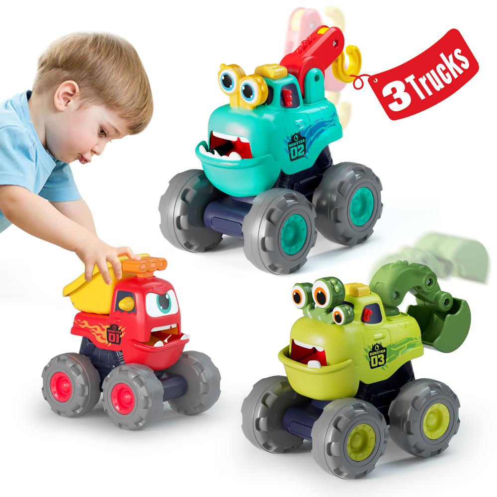 Hola - Fun Monster Construction Truck Set For Toddlers – 3 Pcs
