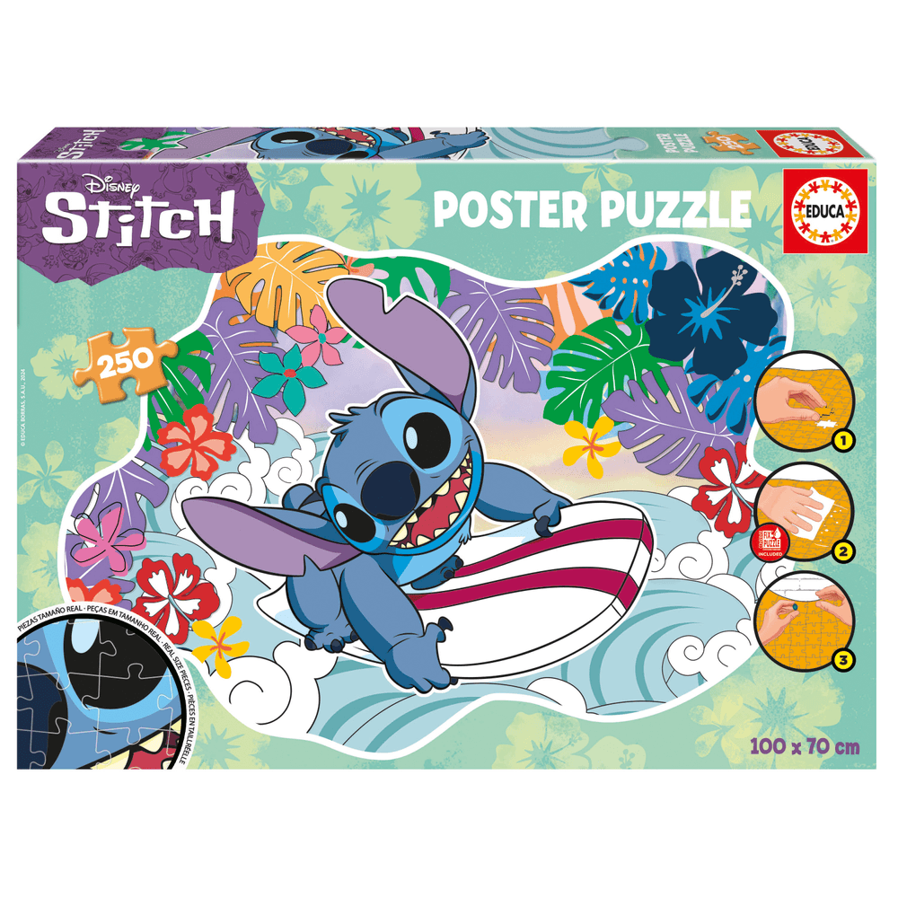 Educa - Disney Stitch Poster Puzzle Set - Multicolor - 250 Pcs