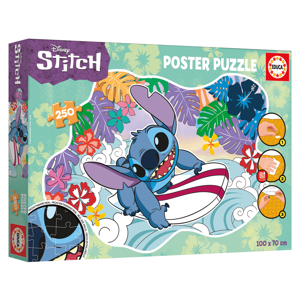Educa - Disney Stitch Poster Puzzle Set - Multicolor - 250 Pcs