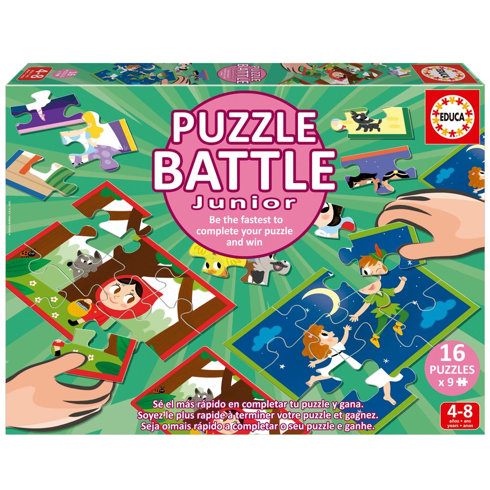 Educa - Jigsaw Puzzle Battle Junior Set - Stories - 144 Pcs
