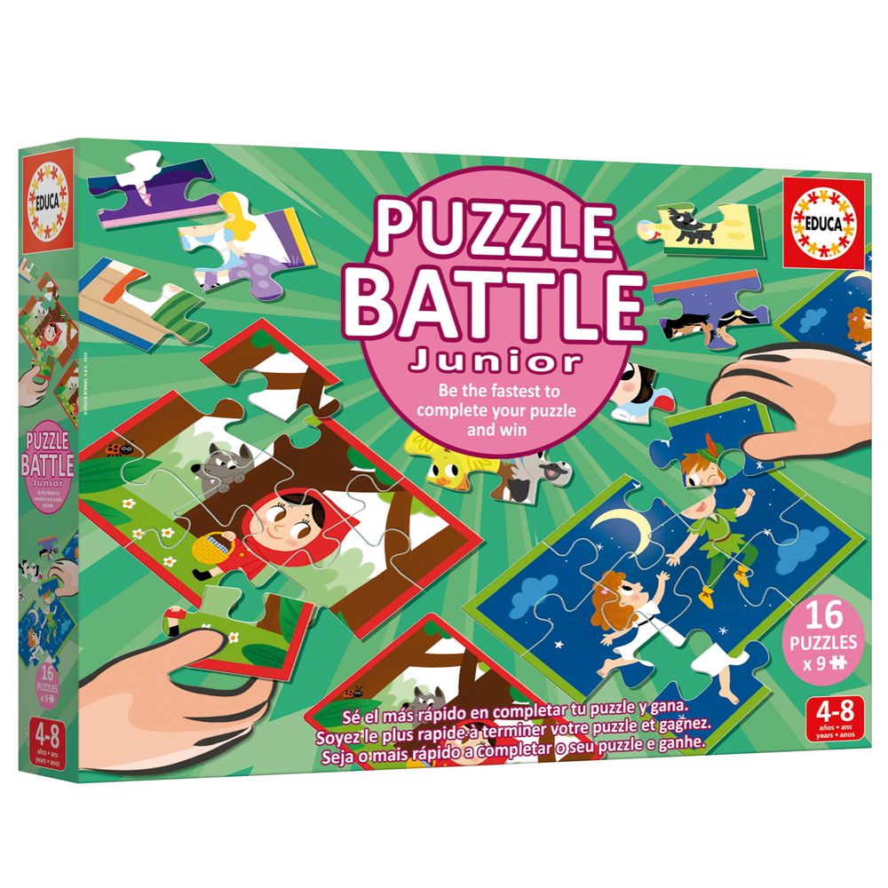 Educa - Jigsaw Puzzle Battle Junior Set - Stories - 144 Pcs