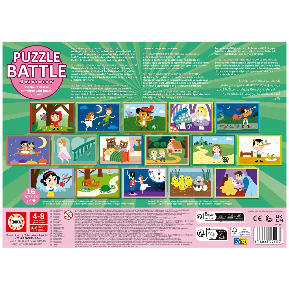 Educa - Jigsaw Puzzle Battle Junior Set - Stories - 144 Pcs