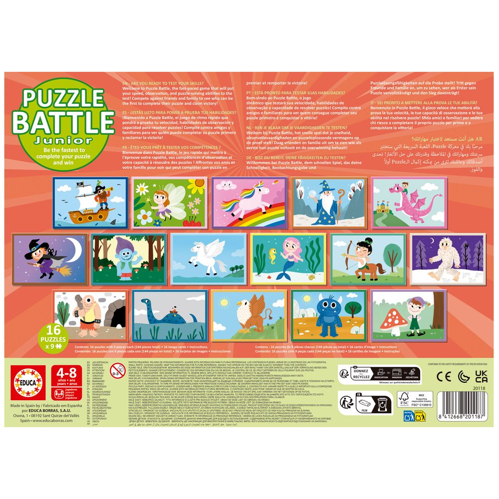Educa - Jigsaw Puzzle Battle Junior Set - Miscellany - 144 Pcs