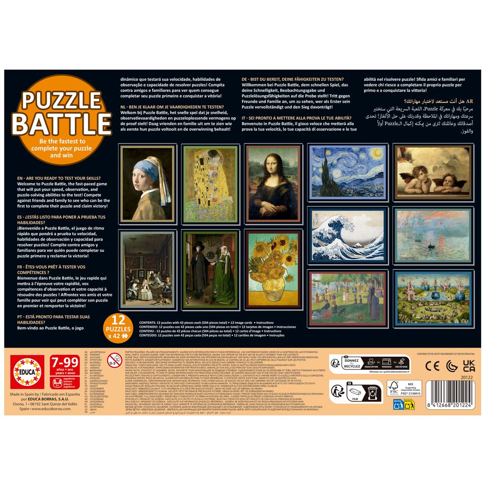 Educa - Jigsaw Puzzle Battle Set - Art - 504 Pcs