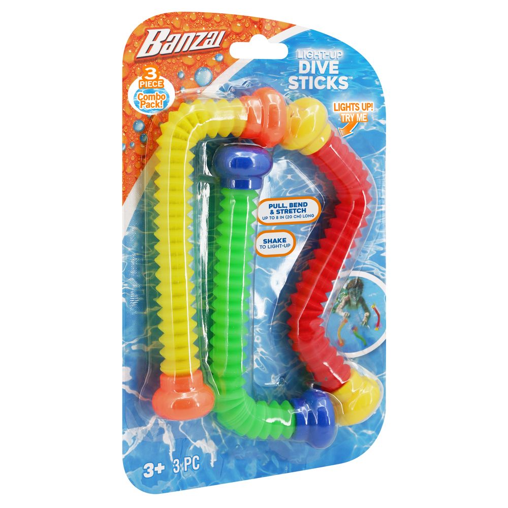 Banzai - Flashing Dive Sticks - Pack Of 1 - 3 Pcs