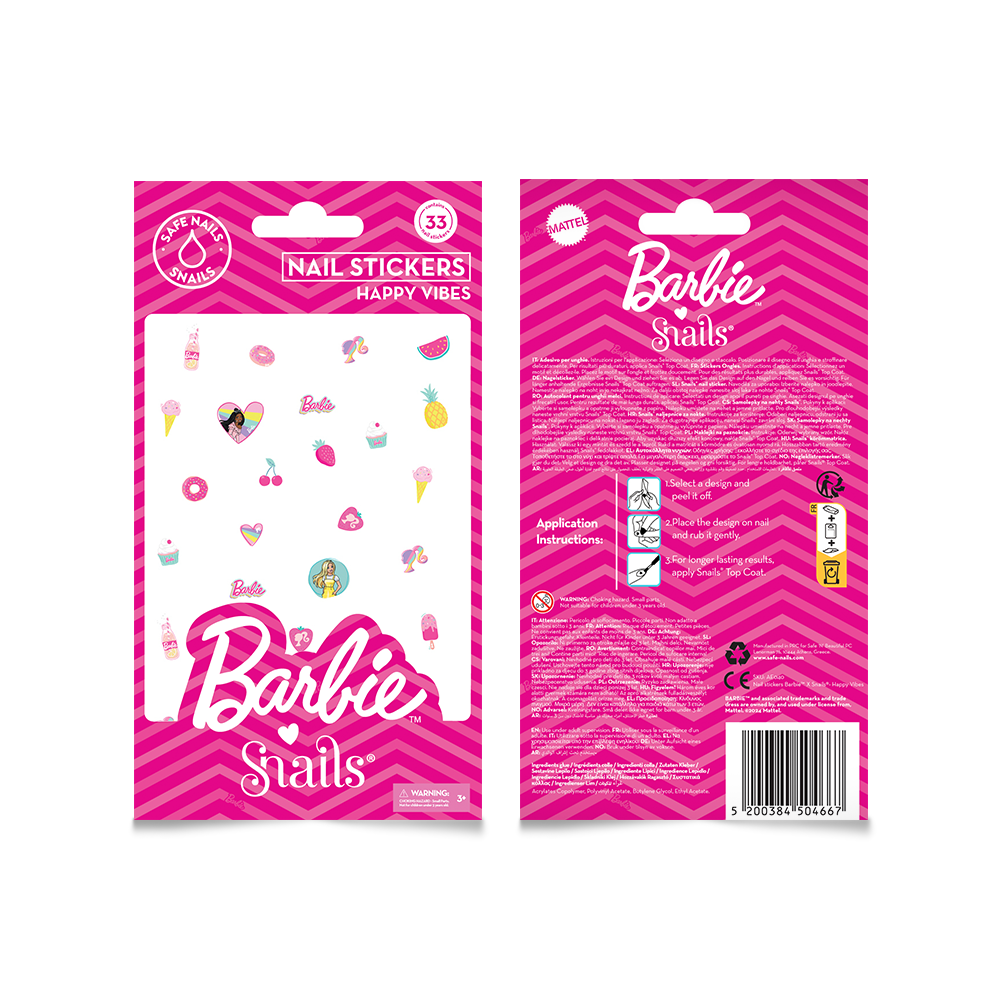 Snails - Barbie Nail Stickers - Happy Vibes - 33 Pcs