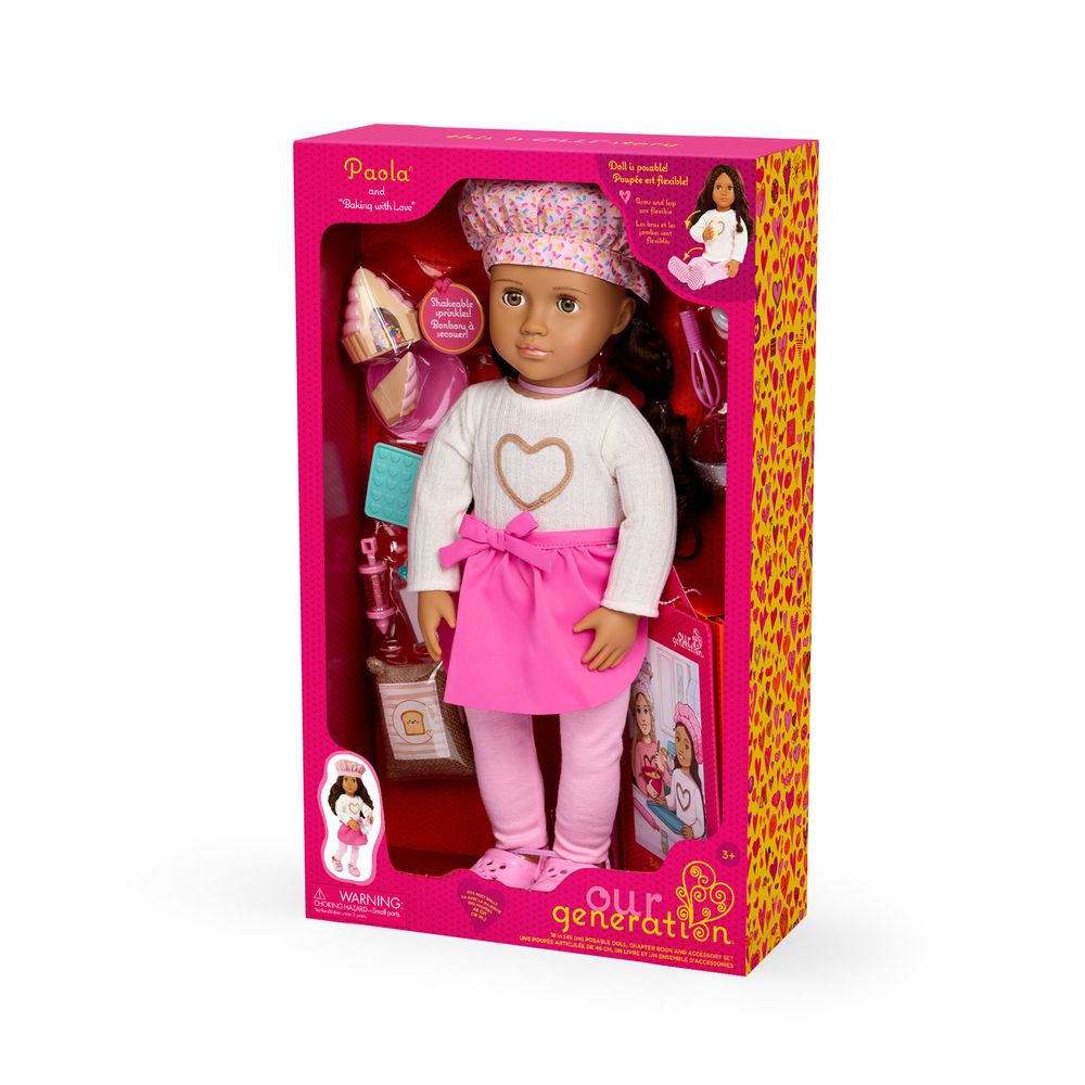 Our Generation - Paola Deluxe Baking Doll With Book Playset - Multicolor - 46 cm