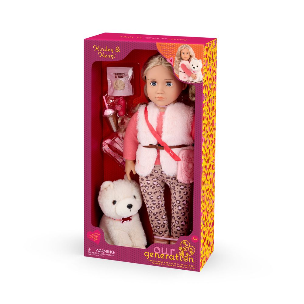 Our Generation - Kinsley Fashion Doll With Kenzi Shih Tzu Pup Playset - Multicolor