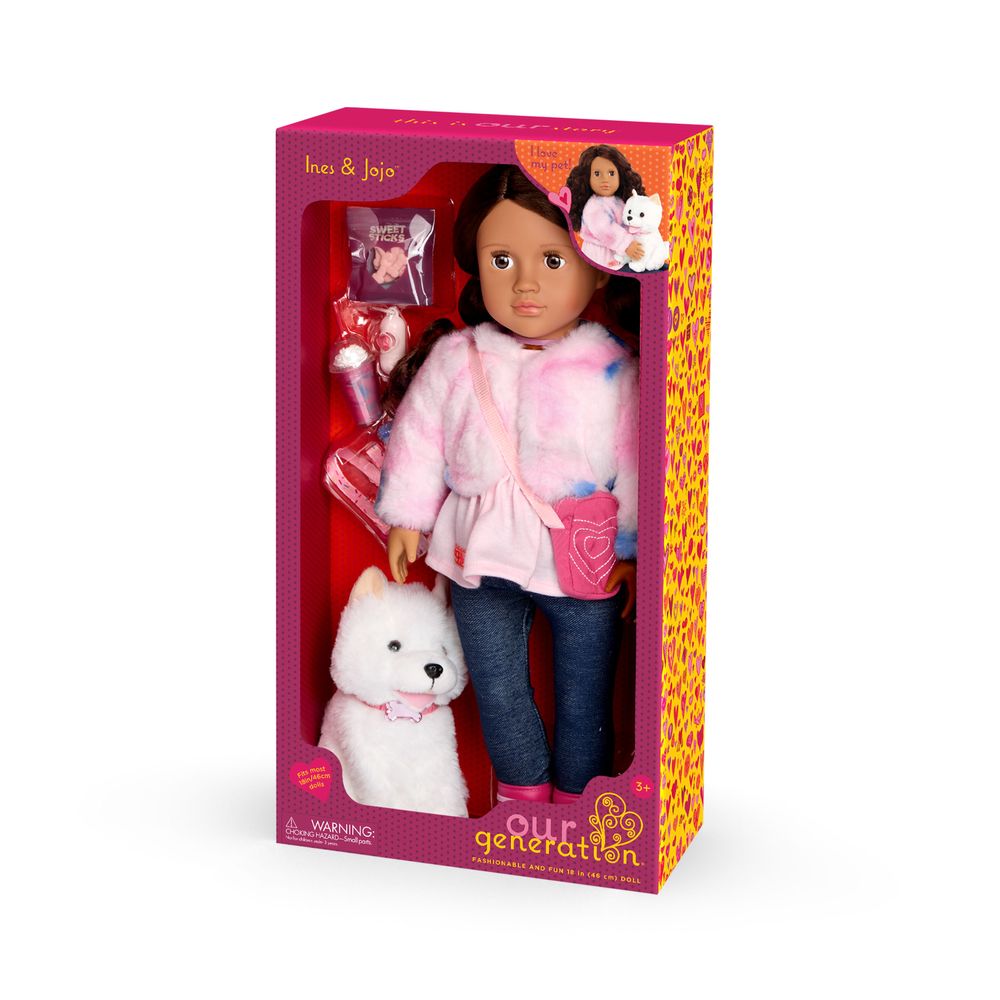 Our Generation - Ines Fashion Doll With Jojo Pomeranian Pup Playset - Multicolor