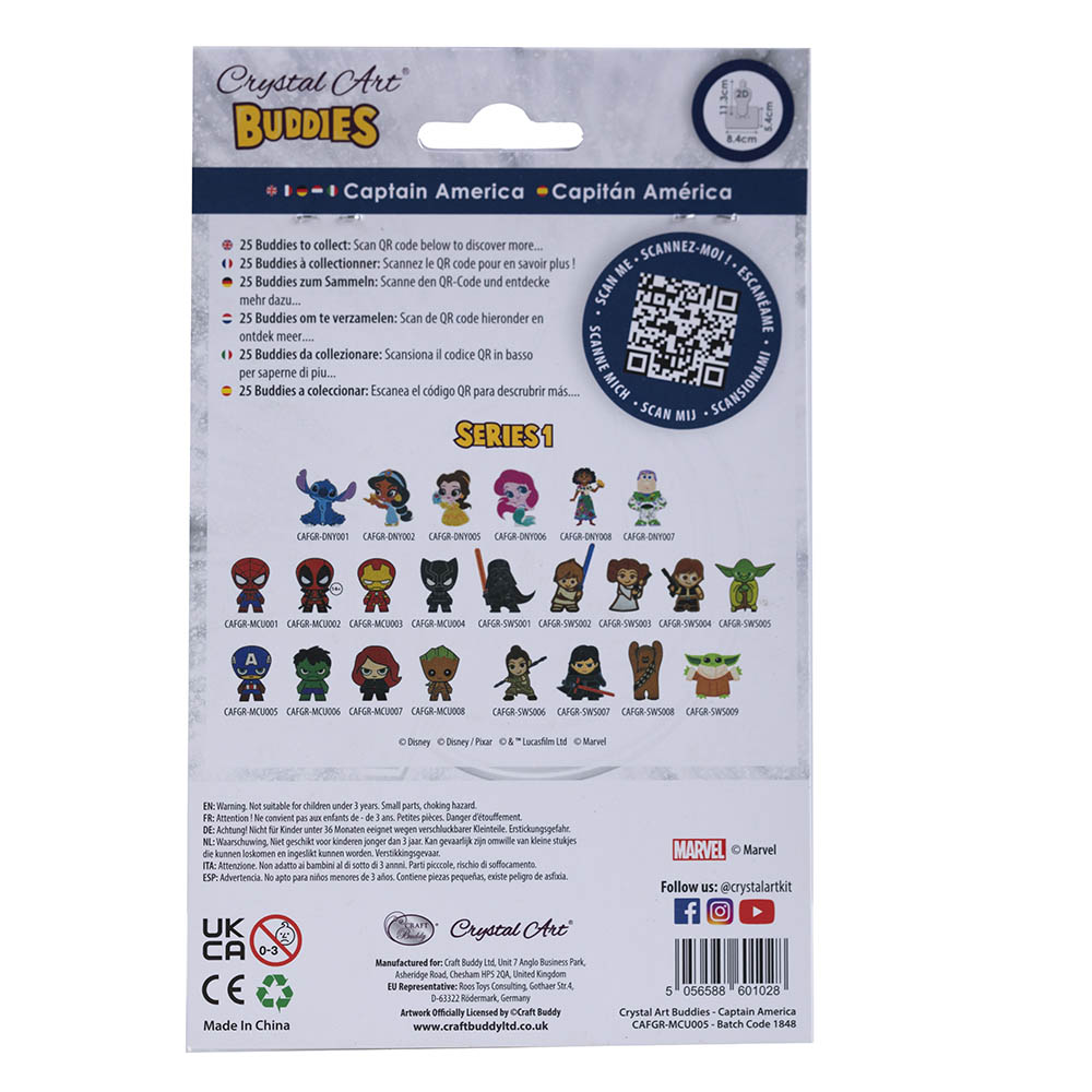Craft Buddy - Crystal Art Buddy - Captain America - 11 cm