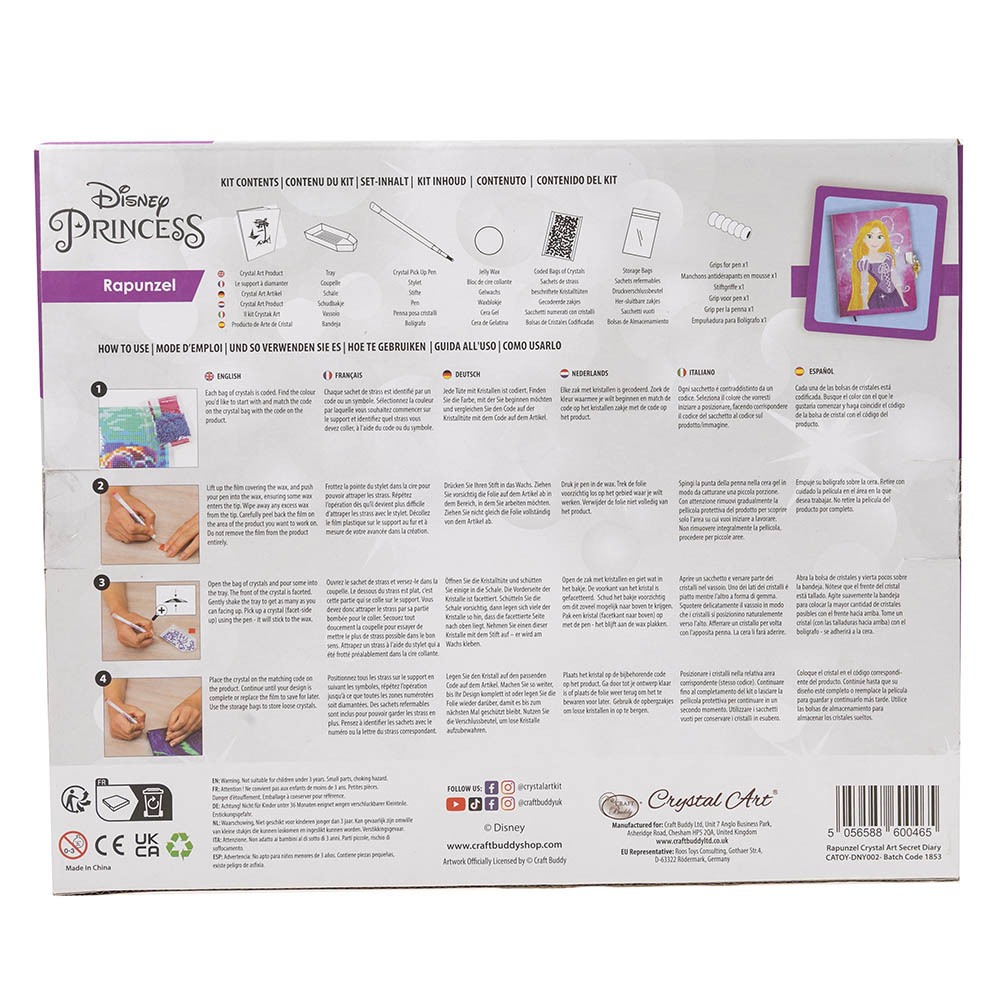 Craft Buddy - Crystal Art Secret Diary - Rapunzel
