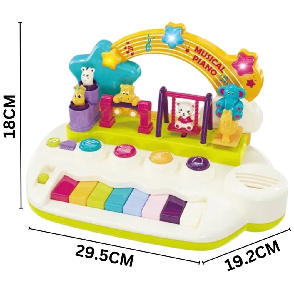 Goodway - Baby Musical Piano Toy With Animal Swing & Lights - White