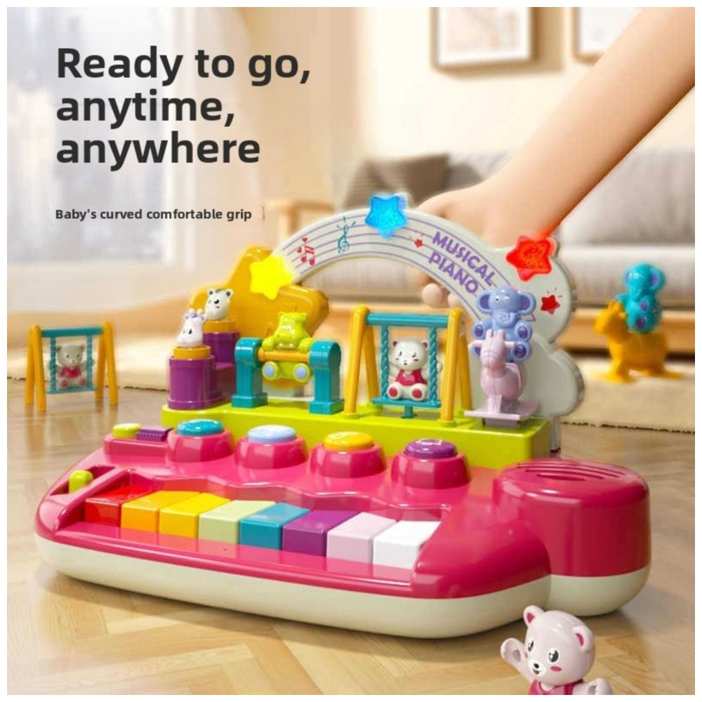 Goodway - Baby Musical Piano Toy With Animal Swing & Lights - White