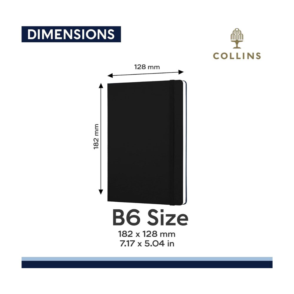 Collins - Glasgow B6 Ruled Notebook - Black