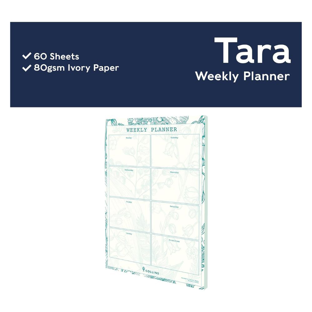Collins - Tara A5 Daily Desk Pad - White/Green
