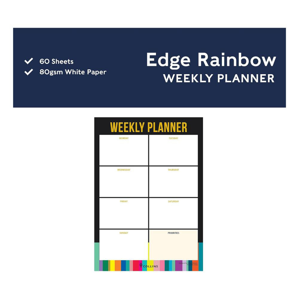 Collins - Edge Rainbow A4 Weekly Desk Pad