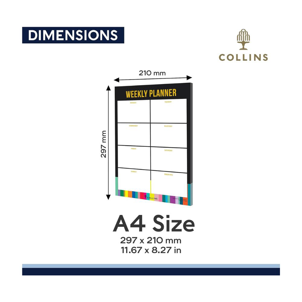 Collins - Edge Rainbow A4 Weekly Desk Pad