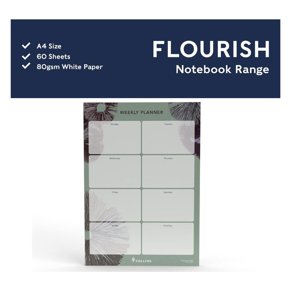 Collins - Flourish A4 Weekly Desk Pad