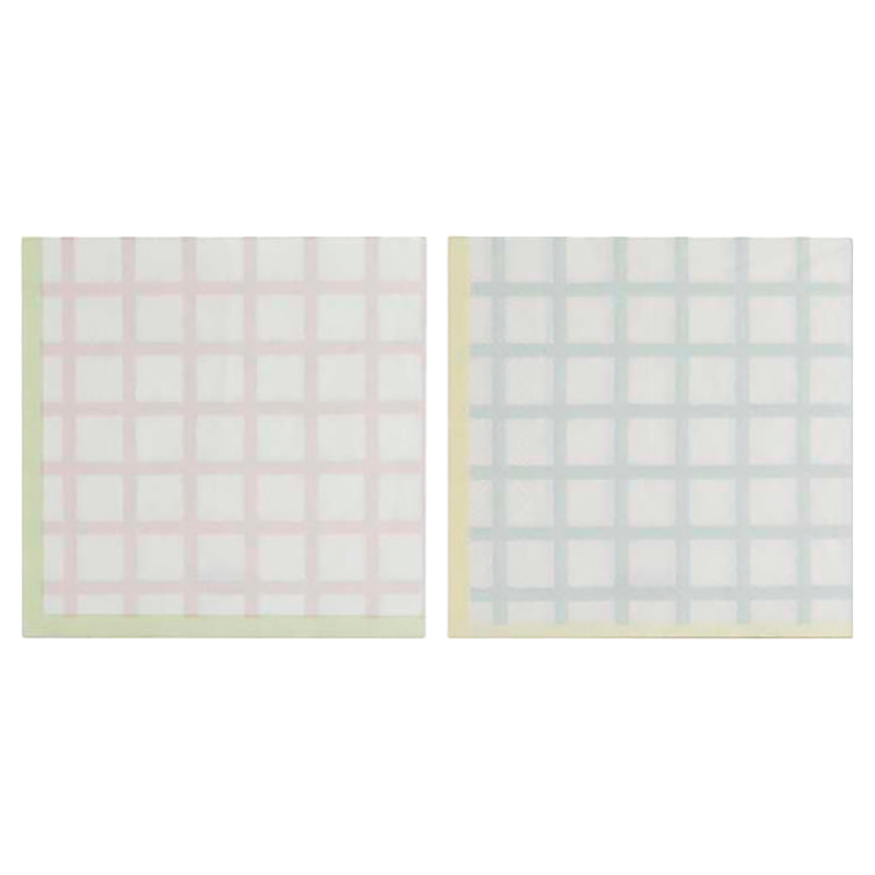 Ginger Ray - Pastel Gingham Easter Paper Napkins - 16pcs