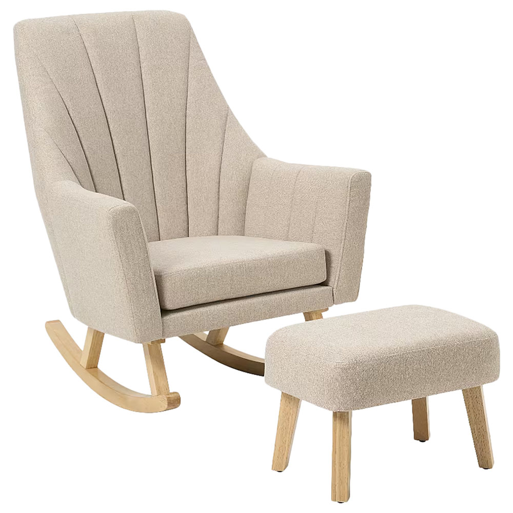 Tutti Bambini - Jonah Rocking Chair & Footstool - Pebble - 2 Pcs