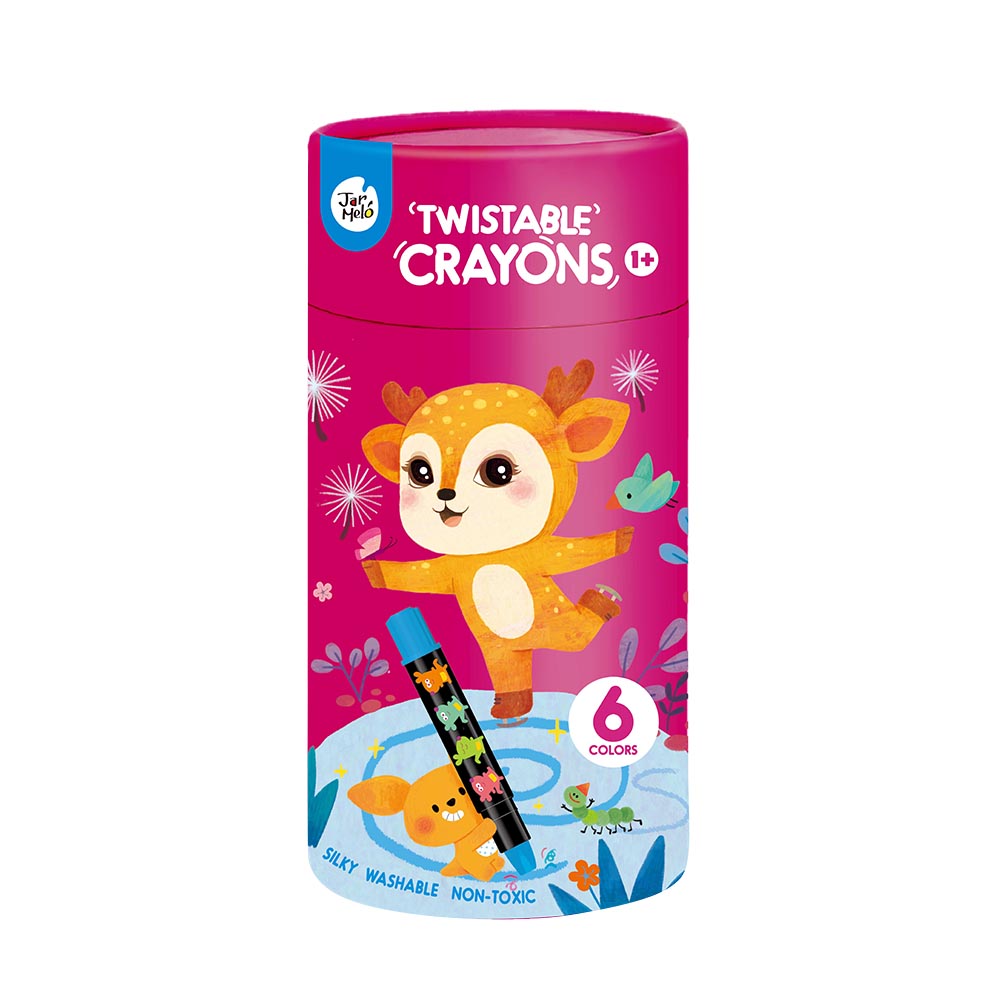 Jar Melo - Twistable Silky Washable Crayons For Toddlers - 6pcs