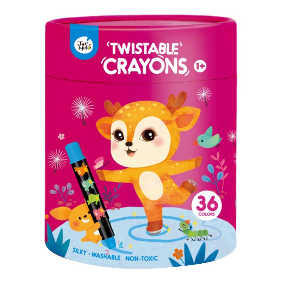 Jar Melo - Twistable Silky Washable Crayons For Toddlers - 36pcs
