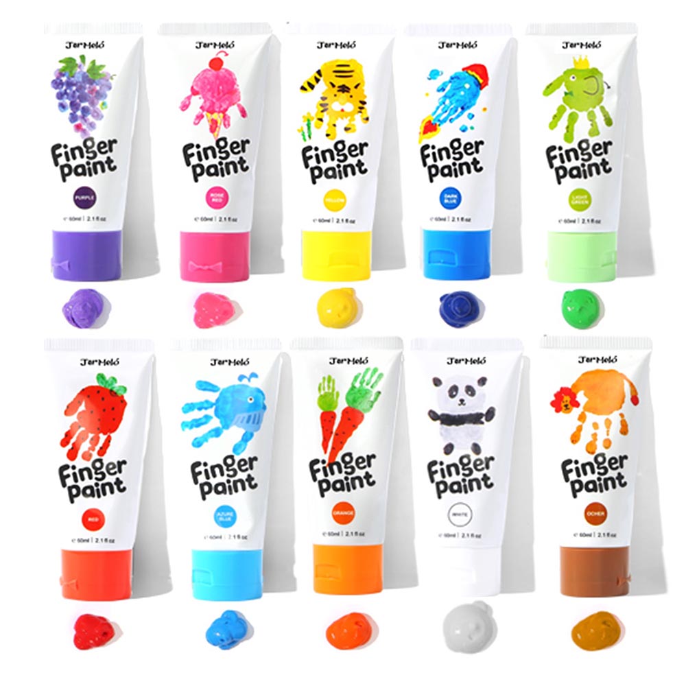 Jar Melo - Finger Paint Colors For Toddlers - 10pcs