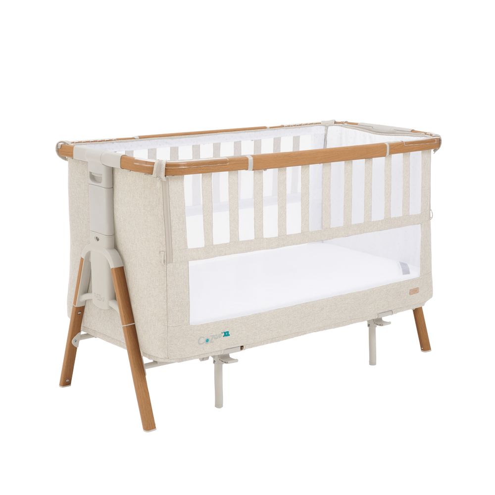 Tutti Bambini Cozee XL Bedside Crib and Cot - Scandinavian Walnut/Ecru