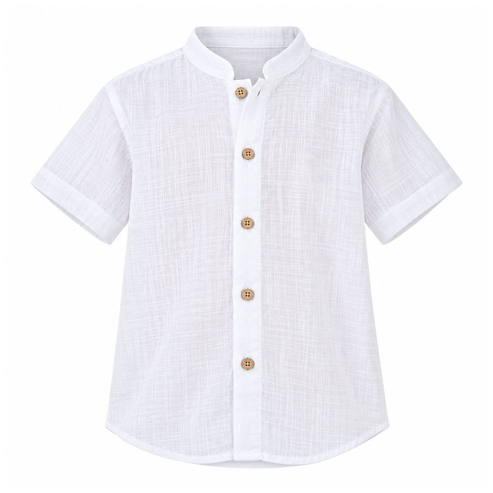 Just Nature Boy's Resort Short Sleeves Shirt - White