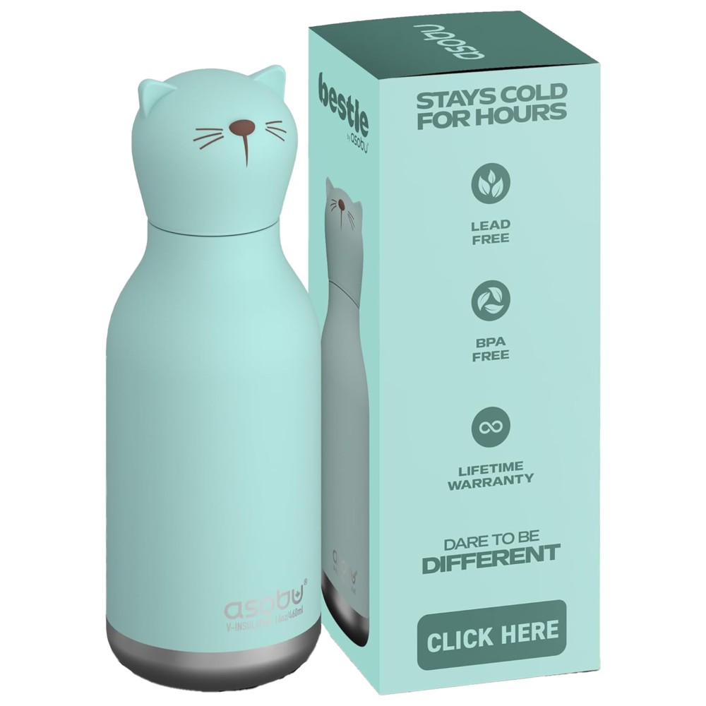 Asobu - Bestie Insulated Water Bottle - Cat - 460 ml