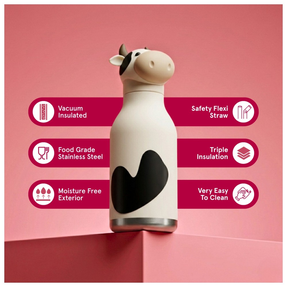 Asobu - Bestie Insulated Water Bottle - Cow - 460 ml