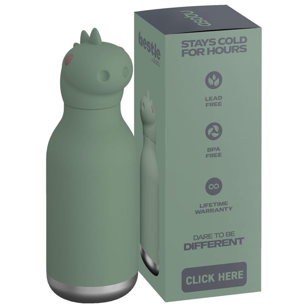 Asobu - Bestie Insulated Water Bottle - Dinosaur - 460 ml