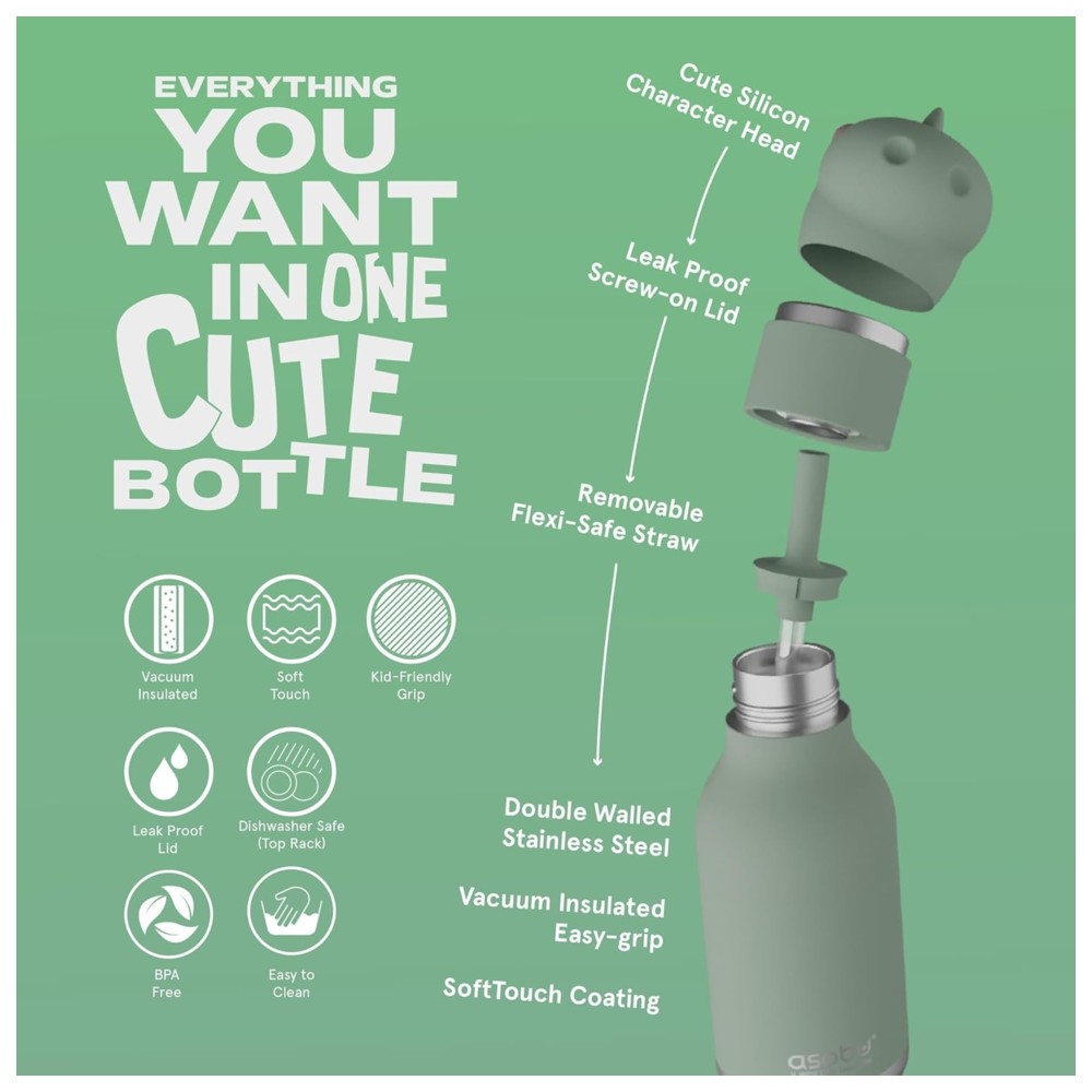 Asobu - Bestie Insulated Water Bottle - Dinosaur - 460 ml