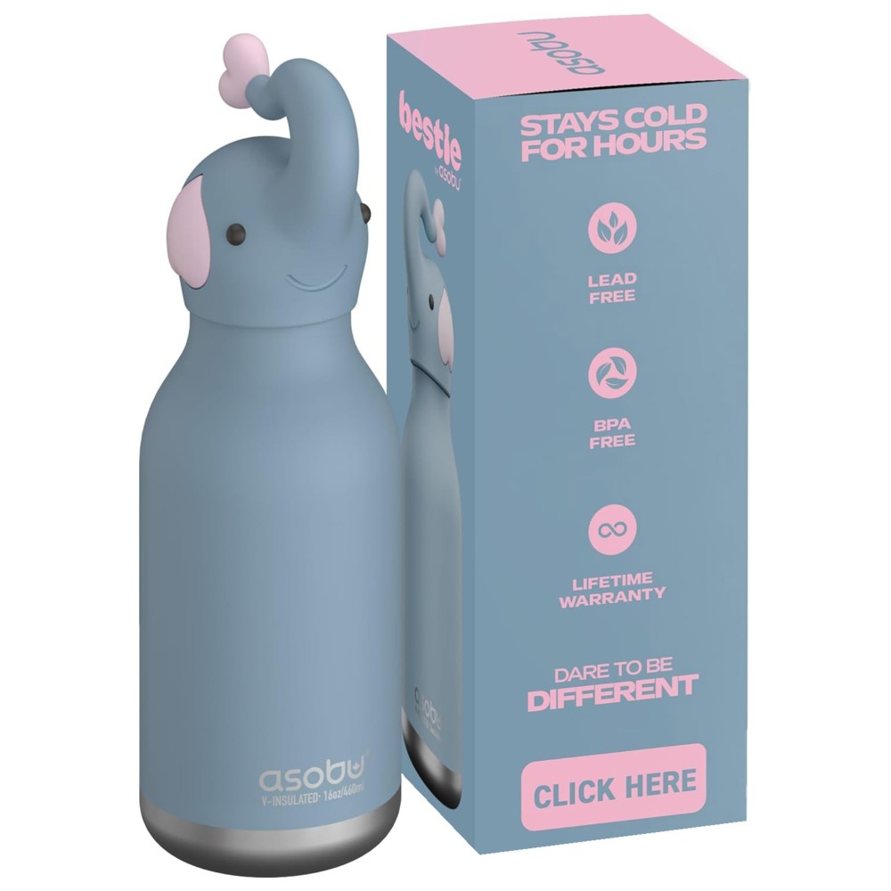 Asobu - Bestie Insulated Water Bottle - Elephant - 460 ml
